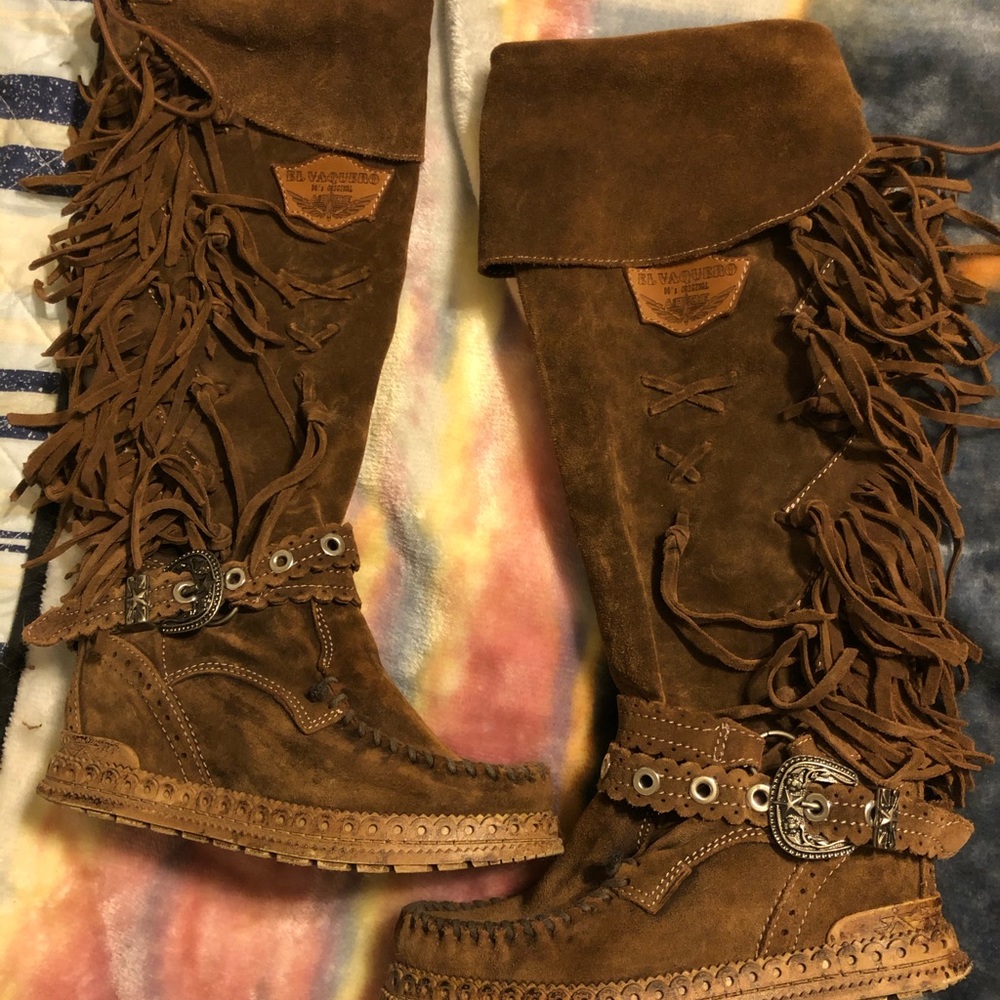Beautiful El Vaquero Leather Fringe Boots EU 36
